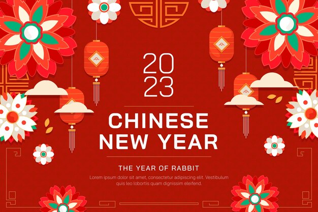 Fundo plano para celebração do ano novo chinês