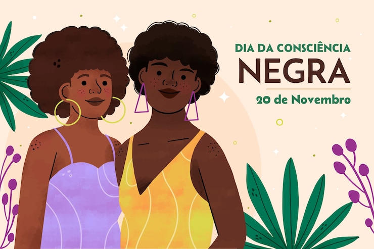 Vetor grátis fundo plano para celebração do dia da consciência negra brasileira