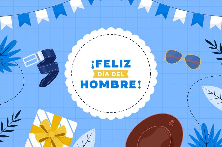 Vetor grátis fundo plano para celebração do dia do homem em espanhol