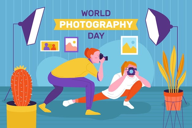 Fundo plano para celebração do dia mundial da fotografia