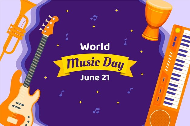 Fundo plano para celebração do dia mundial da música