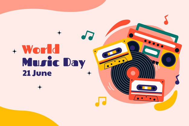 Fundo plano para celebração do dia mundial da música