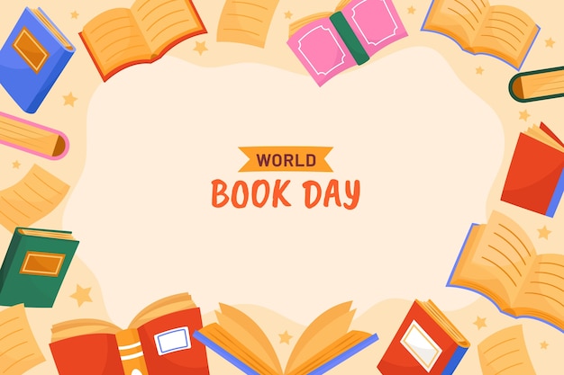 Fundo plano para celebração do dia mundial do livro