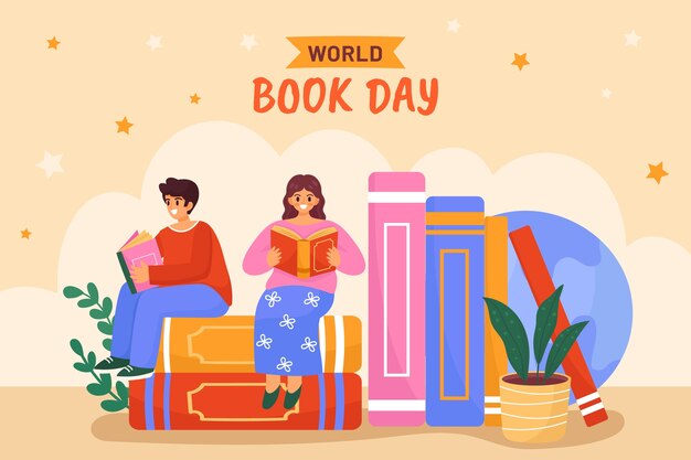 Fundo plano para celebração do dia mundial do livro