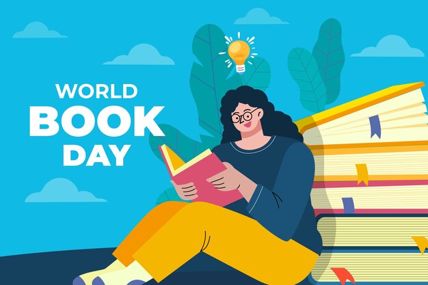 Fundo plano para celebração do dia mundial do livro