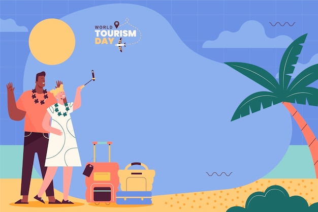 Fundo plano para celebração do dia mundial do turismo