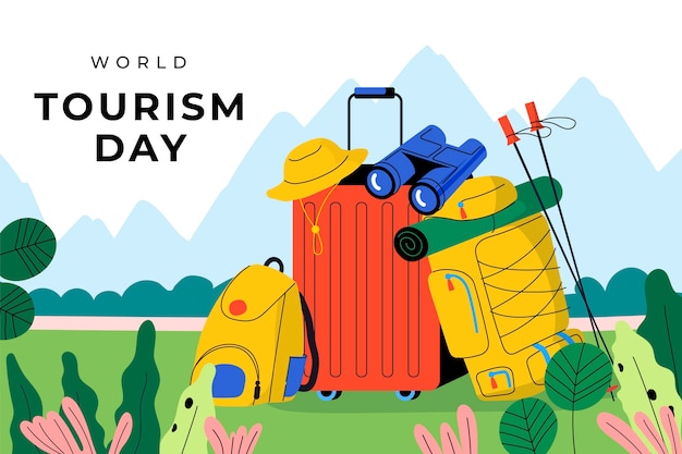 Fundo plano para celebração do dia mundial do turismo