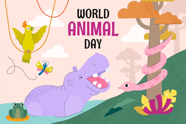 Fundo plano para celebração do dia mundial dos animais