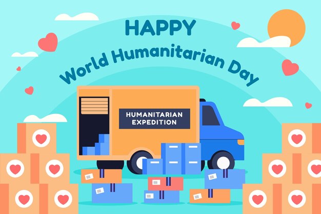 Fundo plano para celebração do dia mundial humanitário