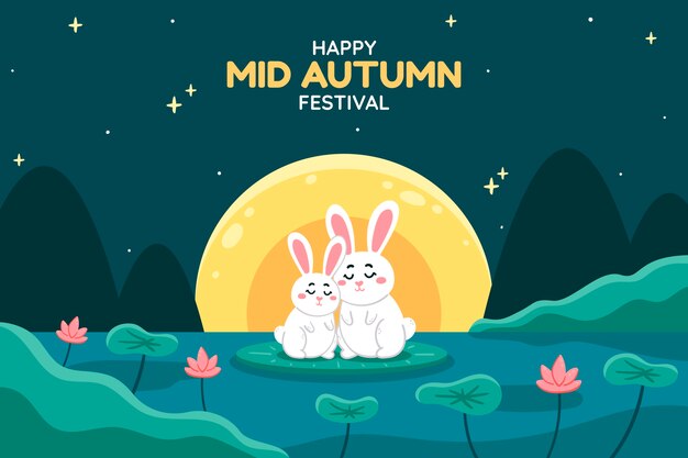 Fundo plano para celebração do festival do meio do outono