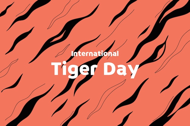 Vetor grátis fundo plano para conscientização do dia internacional do tigre