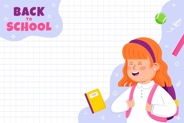 Fundo plano para evento de volta às aulas