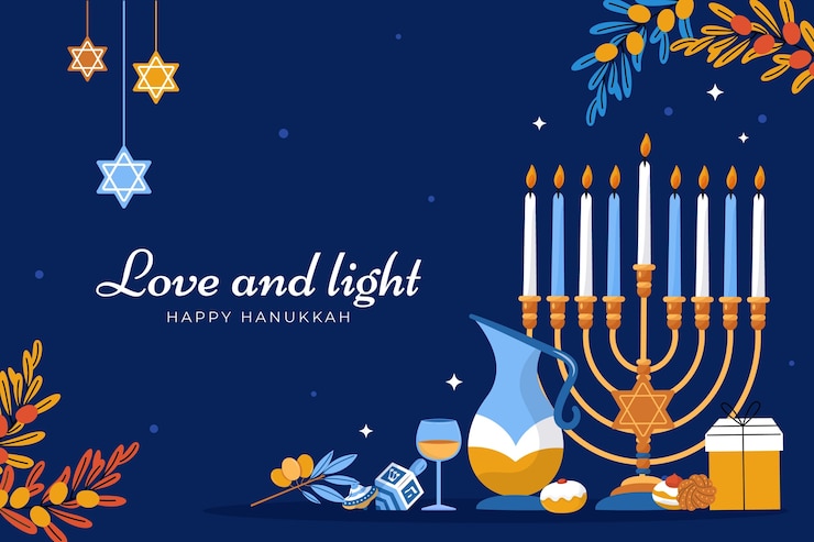 Vetor grátis fundo plano para feriado judaico de hanukkah