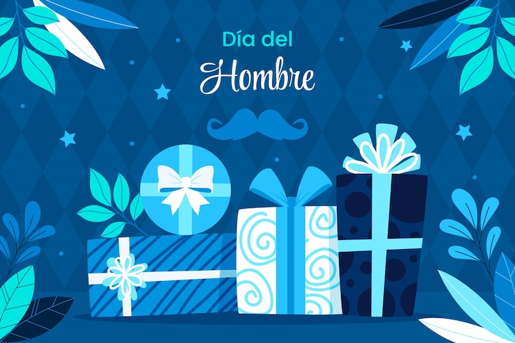 Vetor grátis fundo plano para o dia dos homens em espanhol