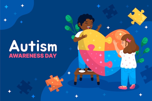 Fundo plano para o dia mundial de conscientização sobre o autismo