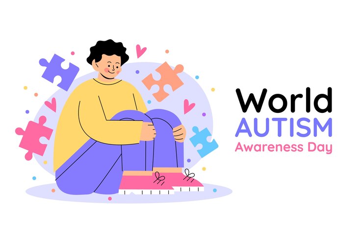 Vetor grátis fundo plano para o dia mundial de conscientização sobre o autismo