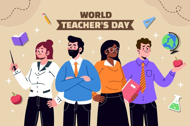 Fundo plano para o dia mundial dos professores