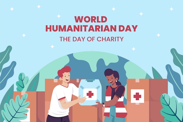 Fundo plano para o dia mundial humanitário