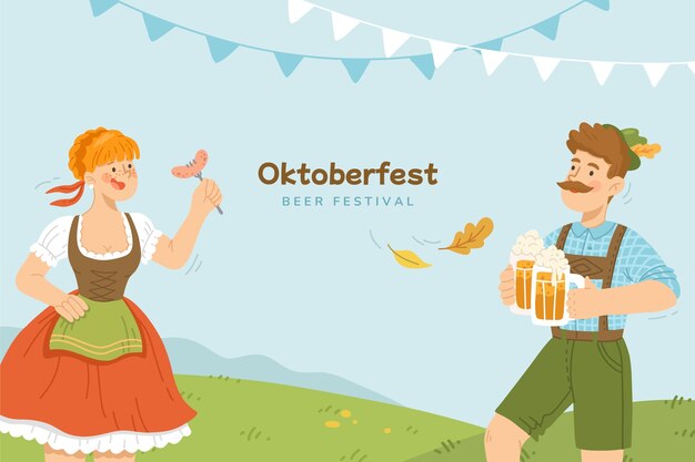 Vetor grátis fundo plano para o festival oktoberfest