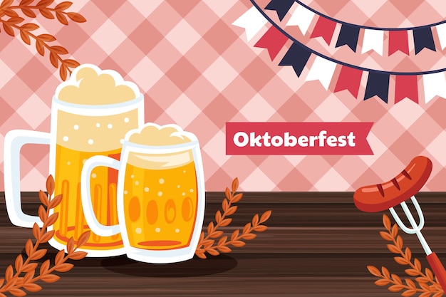 Vetor grátis fundo plano para o festival oktoberfest