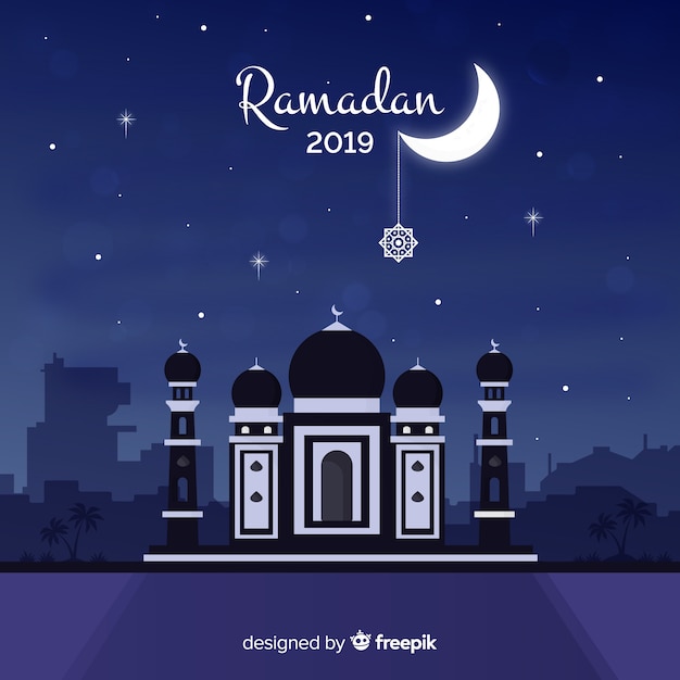 Vetor grátis fundo plano ramadan