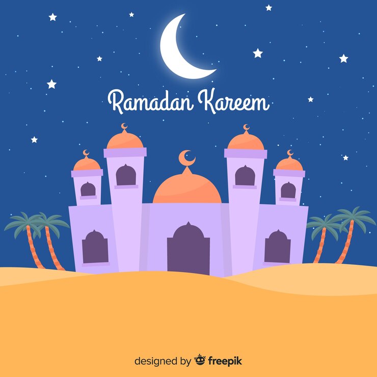 Vetor grátis fundo plano ramadan