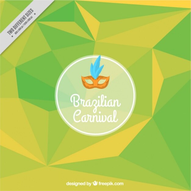 Fundo poligonal verde do carnaval brasileiro