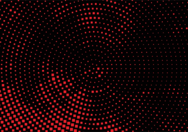 Fundo pontilhado circular vermelho e preto moderno