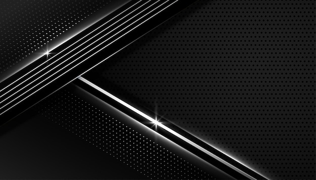 Vetor grátis fundo preto com desenho de linhas geométricas brilhantes