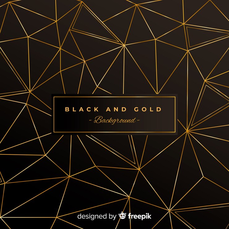 Vetor grátis fundo preto e dourado
