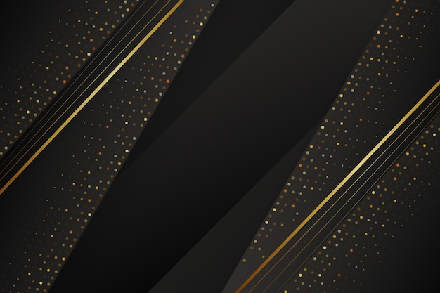 Vetor grátis fundo preto realista com texturas douradas