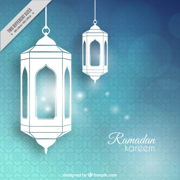 Vetor grátis fundo ramadan brilhante abstrato com lanternas