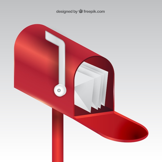 fundo realista caixa de correio vermelha