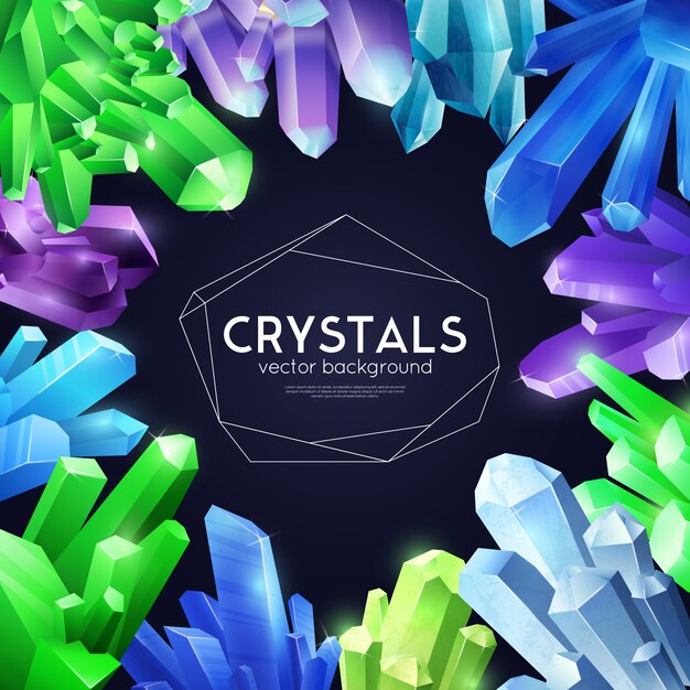 Fundo realista colorido de cristais