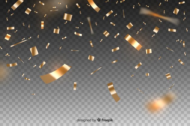 fundo realista confete dourado