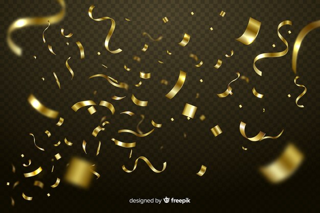 Fundo realista confete dourado