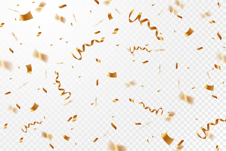 Vetor grátis fundo realista confete dourado