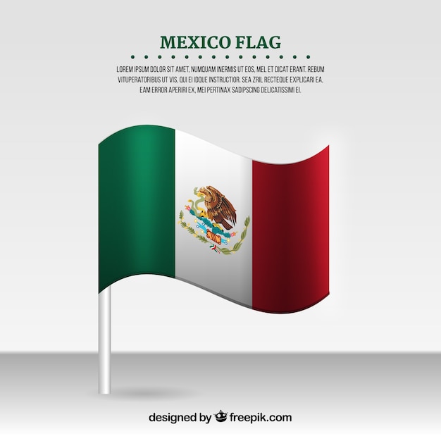 Fundo realista da bandeira mexicana