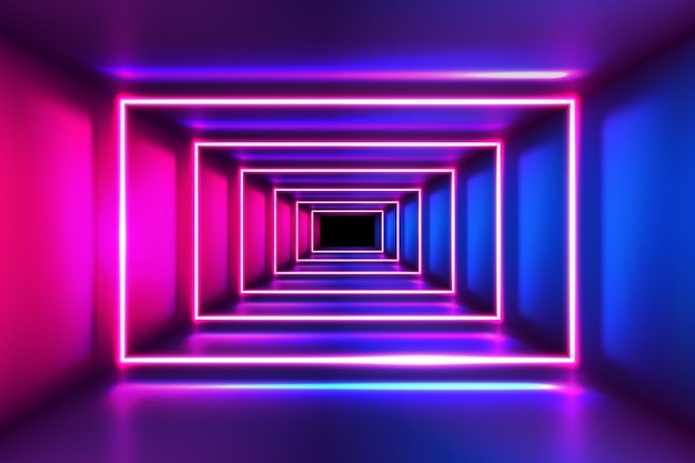 Fundo realista de luzes de néon