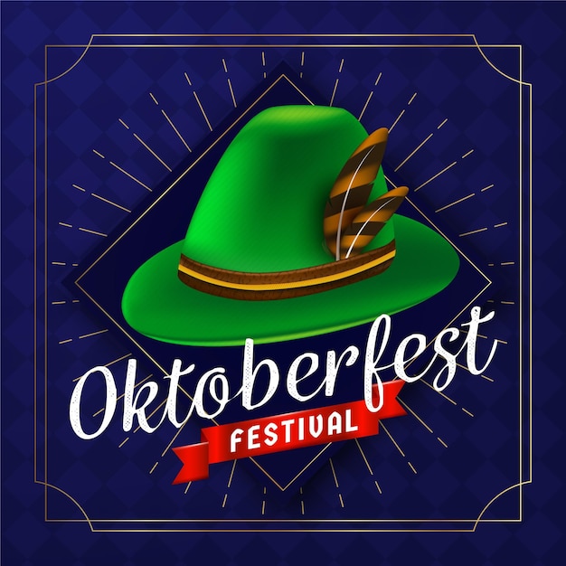 Fundo realista de oktoberfest com chapéu