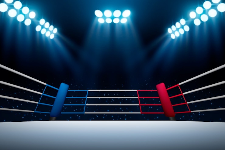 Vetor grátis fundo realista de um ringue de boxe