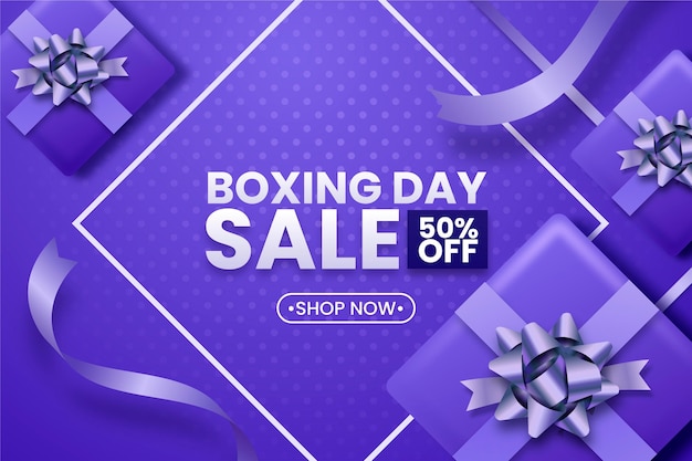 Fundo realista de venda de boxing day