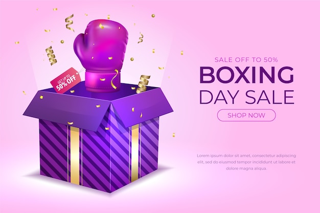 Vetor grátis fundo realista de venda de boxing day