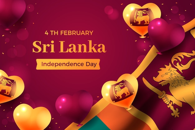 Vetor grátis fundo realista do dia da independência do sri lanka