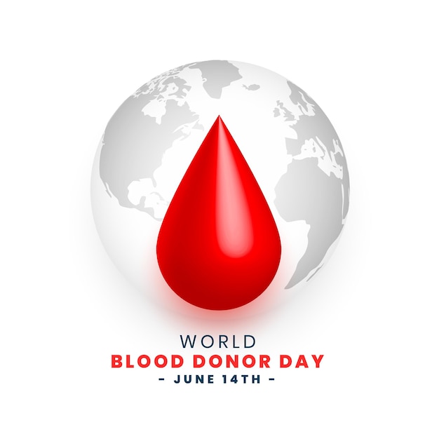 Vetor grátis fundo realista do dia mundial do doador de sangue