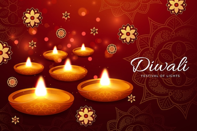 Fundo realista para a celebração do festival hindu diwali