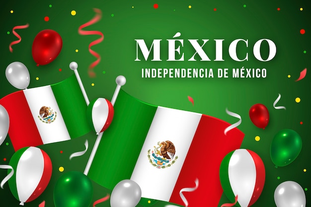 Vetor grátis fundo realista para celebração da independência do méxico