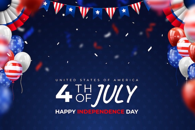 Fundo realista para celebração do feriado americano de 4 de julho