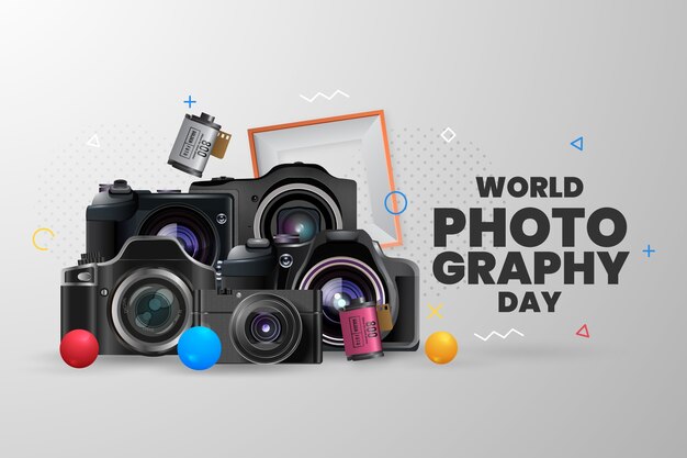 Fundo realista para o dia mundial da fotografia