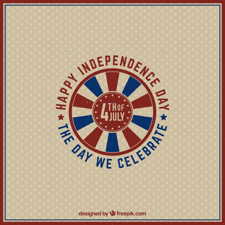 Vetor grátis fundo retro feliz da independência americana